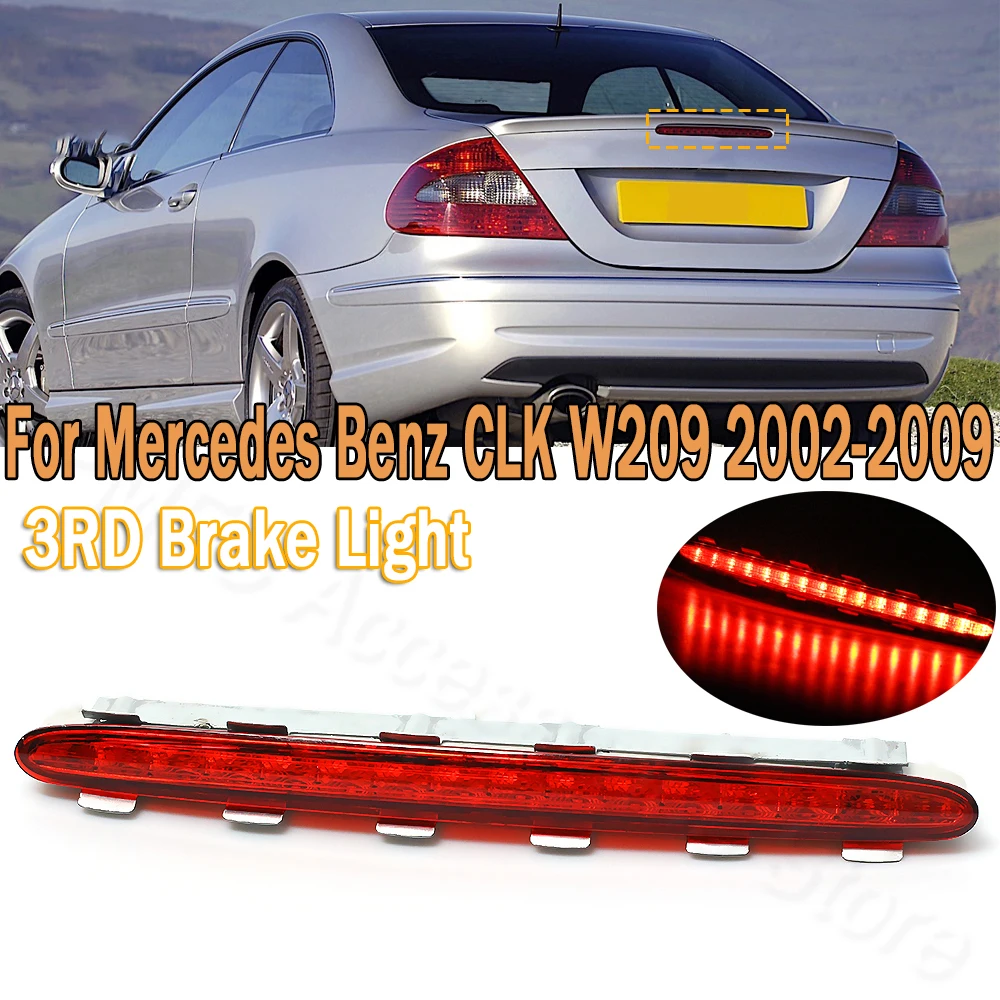 

PMFC LED Rear 3RD Third Brake Light Stop Lamp Tail Light Clear/Red Shell For Mercedes Benz CLK W209 C209 2002-2009 2098201056