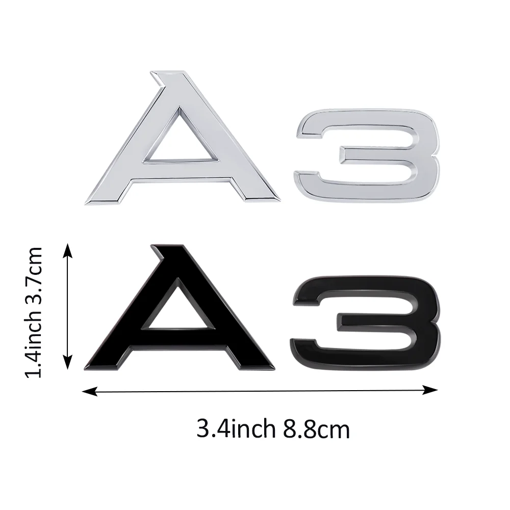 

3D ABS A3 A4 A5 A6 A7 A8 A4L A6L A8L Q3 Q5 Q7 буквы автомобиля эмблема заднего багажника декоративная наклейка для Audi Sline Quattro RS A1 A2