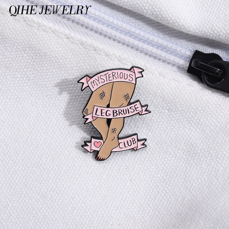 

Mysterious Leg Enamel Pin Text Metal Lapel Creative Cartoon Brooch Badge Metal Costome Accessories Jewelry Gift Backpack Friends