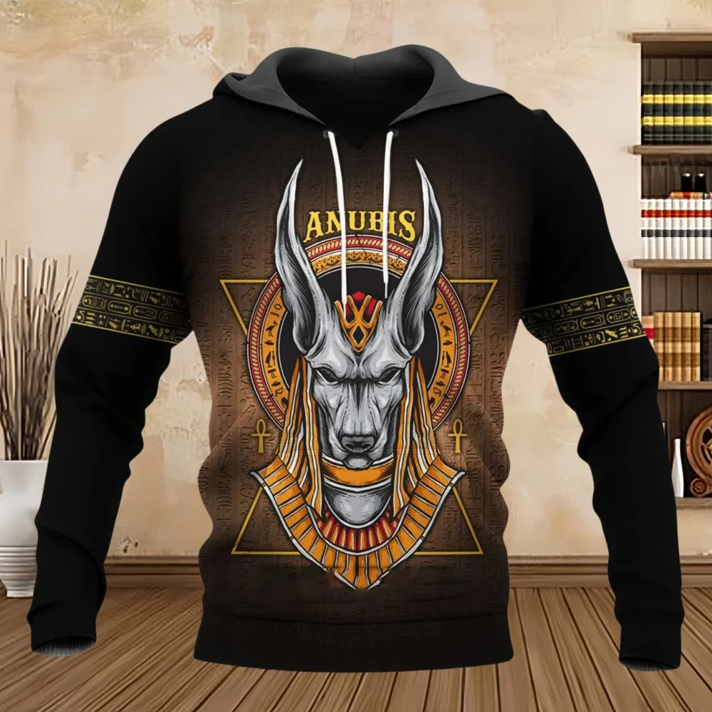 Мужская толстовка с капюшоном Eygpt Anubis Design