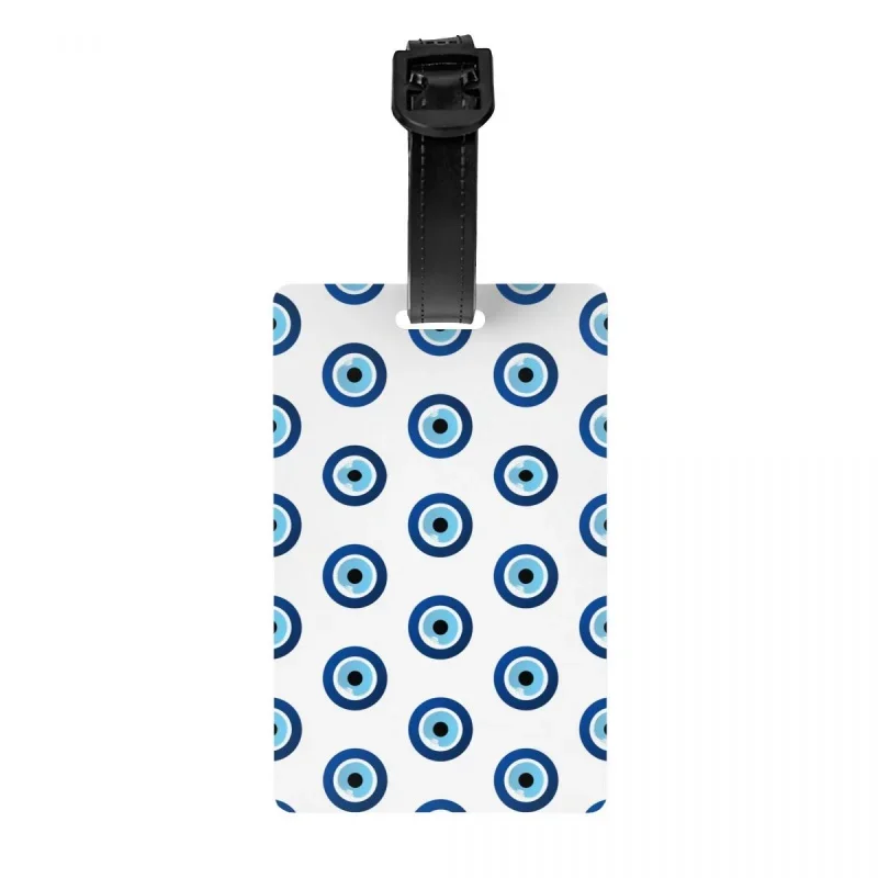 

Greek Evil Eye Hamsa Luggage Tags Custom Nazar Amulet Boho Charm Baggage Tags Privacy Cover ID Label