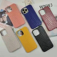leather casing for iphone 13 12 11 pro max case snakeskin pattern pc mobile phone case full wrapping leather frosted case