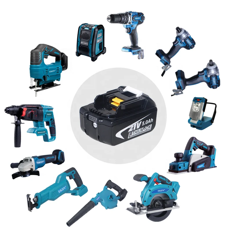 

EKIIV blue color cordless brushless combo kit 12 pcs 18V/21V electric tools in one combo kit for household repairing tools
