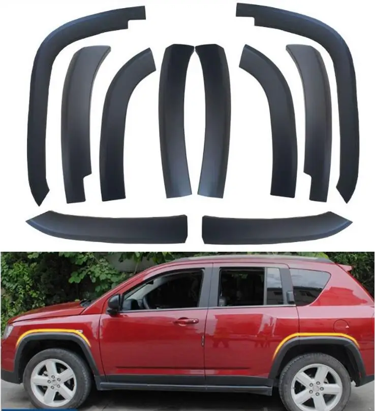 

Полипропиленовый материал для Jeep Compass 2008, 2009, 2010, 2011, 2012, 2013, 2014, 2016, круглая дуговая накладка на колесо, накладка на крыло