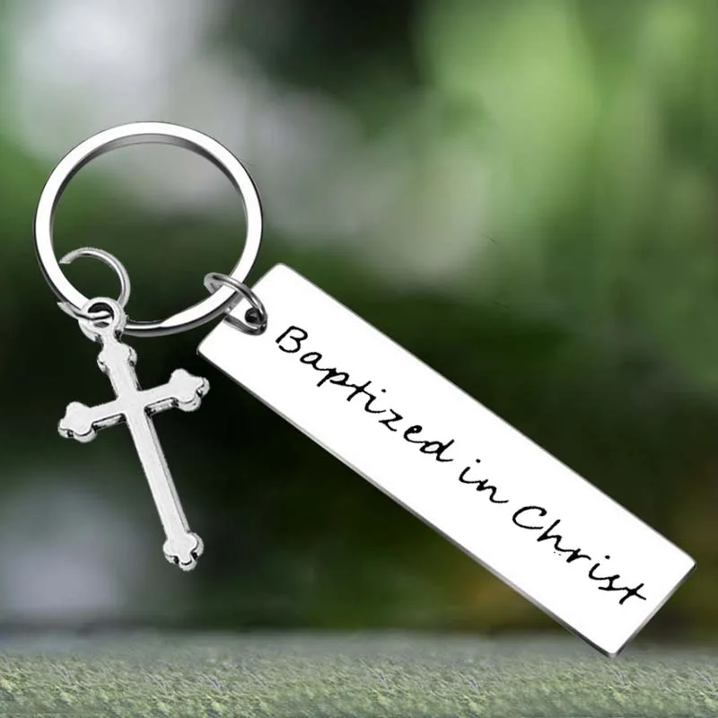 

Cute Baptism Gifts Baptized in Christ Keychain Christian Key Chain Pendant Jewelry Teen Baptism Gift