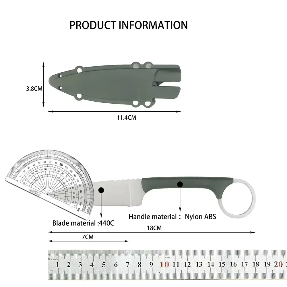 Мини-нож EDC с чехлом, рукоятка из полипропилена, острое лезвие из нержавеющей стали, многофункциональный карманный нож для активного отдыха и кухни (art.: 3920da2f7d64b) - 3920da2f7d64b