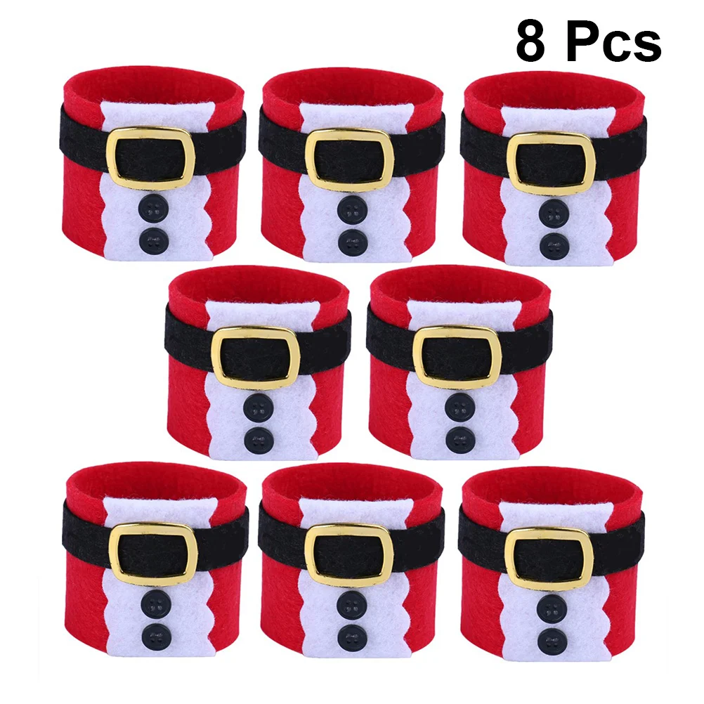 

8pcs Napkin Ring Festive Napkin Ring Christmas Napkin Holder Holiday Napkin Rings Santa Claus Napkin Rings
