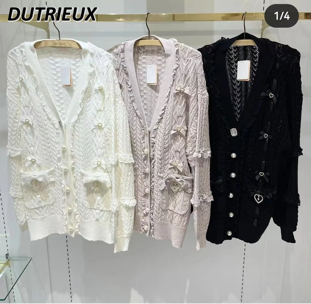 Универсальный осенне-зимний новый вязаный кардиган для милых девочек