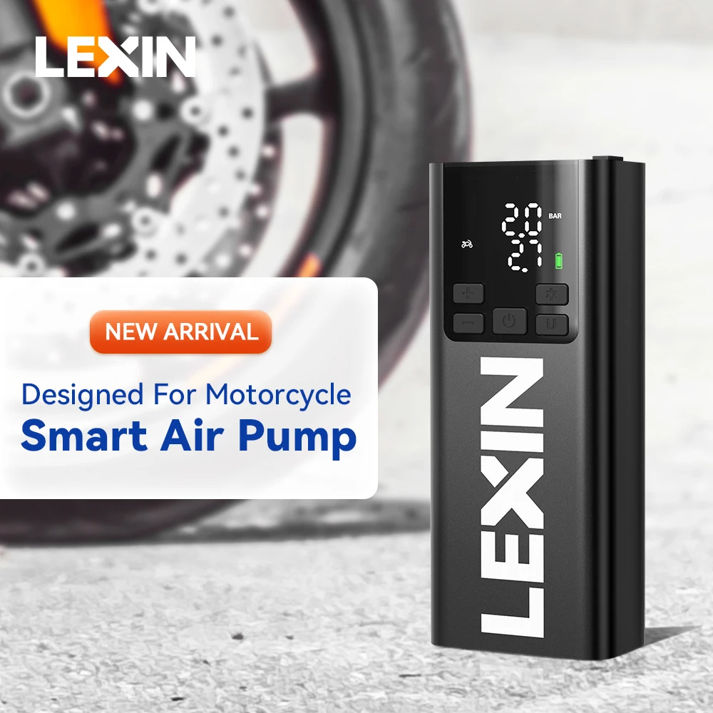 NEW Lexin P5  Motorcycle Accessories ,Tire Inflator Pump For Motorcycle,Smart Inflation Pump/Power Bank,Bright LED Lighting