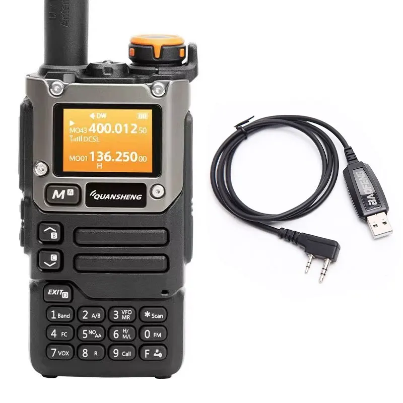 Quansheng UV-K6 5W 5KM Walkie Talkie Handheld Transceiver VHF UHF Radio AM FM