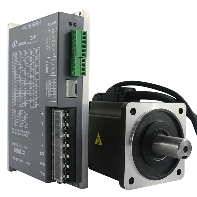 

LICHUAN DC Servo 750W DC48V-80V 19A 3000rpm 2500 line incremental DC Servo Motor with Driver 8OM02430DC+DS-P750W for cnc Machine