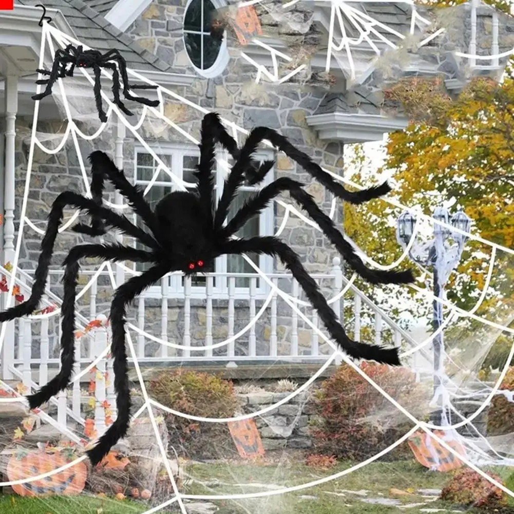 

Spider Decor Realistic Spider with Cobwebs Indoor/outdoor Halloween Decoration Extra Size for Spooky Halloween Themed Spiders