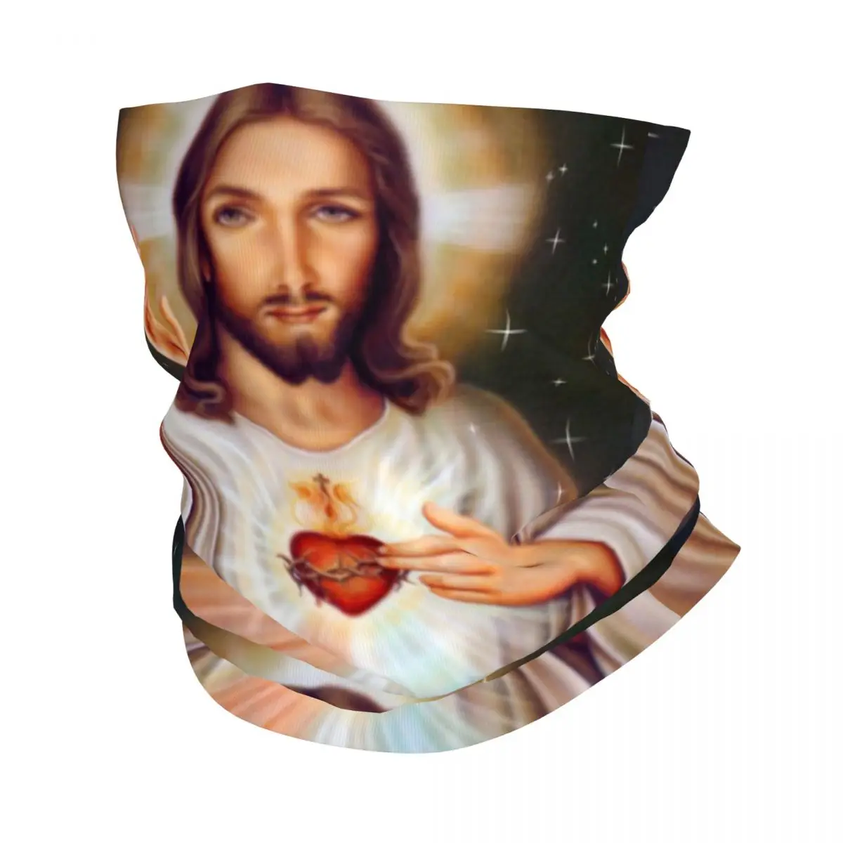 

Sacred Heart Of Jesus Bandana Neck Gaiter Hiking Running Women Men Wrap Scarf Religious Christian Divine Mercy Balaclava Warmer