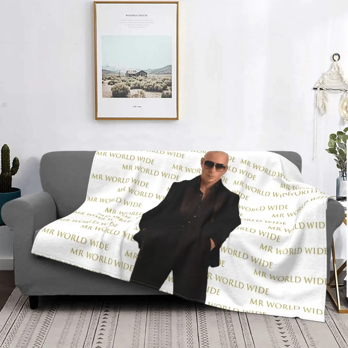 

Mr. Worldwide Blanket for Sofa Travel Bedroom Bedspread Soft Fleece Spring Warm Flannel Throw Blankets