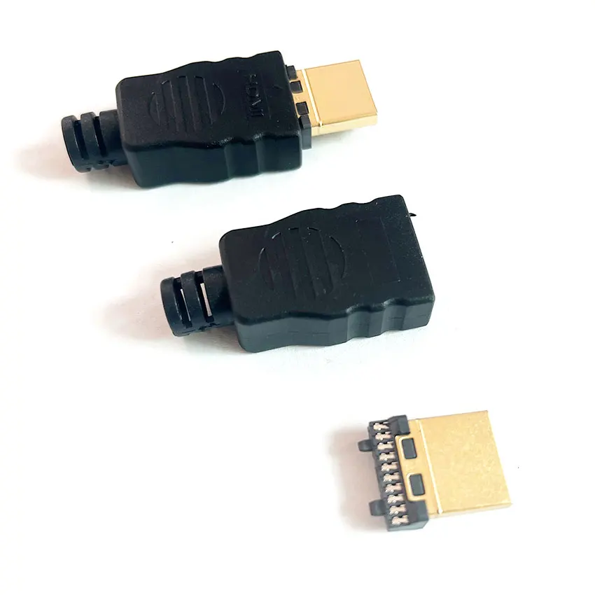 

1-2 комплекта HDMI позолоченный спаянный Штекерный разъем HDMI с пластиковым корпусом HDMI паяльный шов hdmi коннектор ремонтный комплект