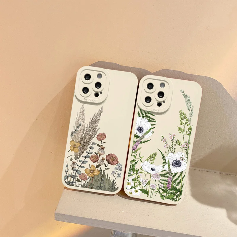 

Flower Bud Phone Case for iphone 7 8 Plus SE 2020 11 12 13 Pro Max Meticulous Plant for iphone X XS XR Back Silicon Cover Funda