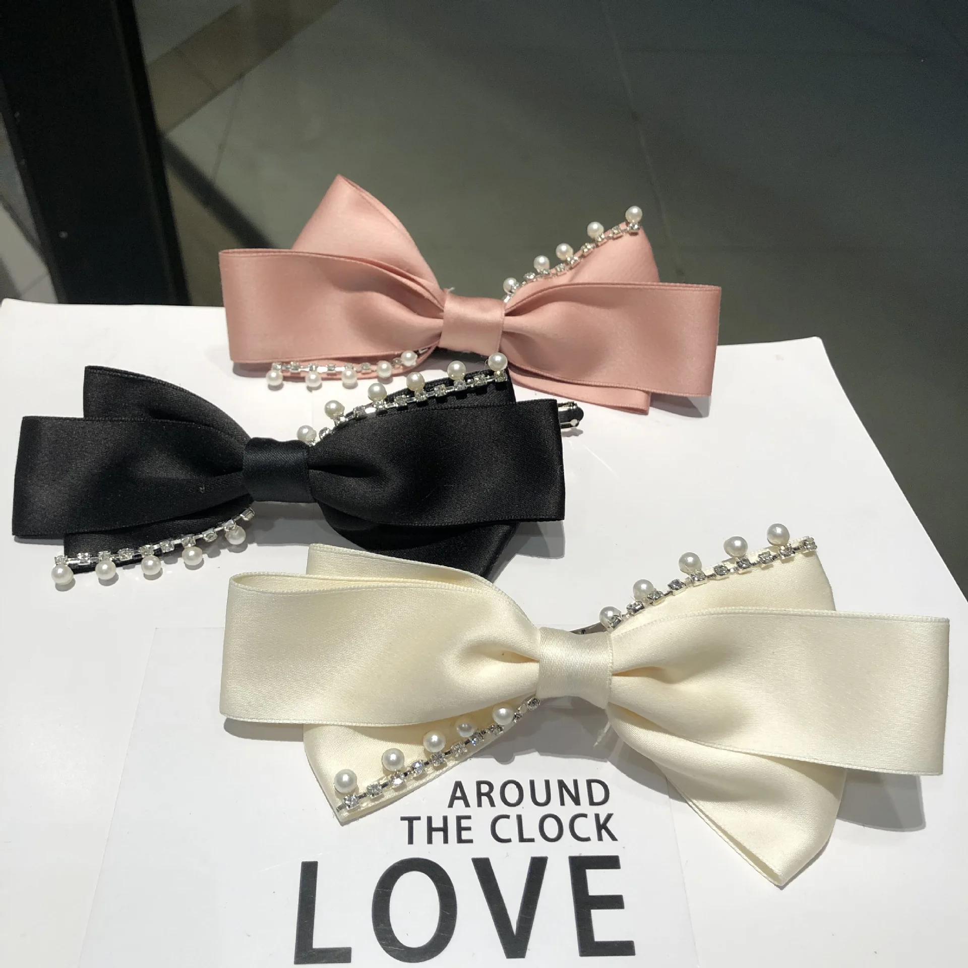 

Temperament Chain Fringed Pearl Bow Hairpin Super Fairy Girl Side Clip Spring Clip Hair Accessories