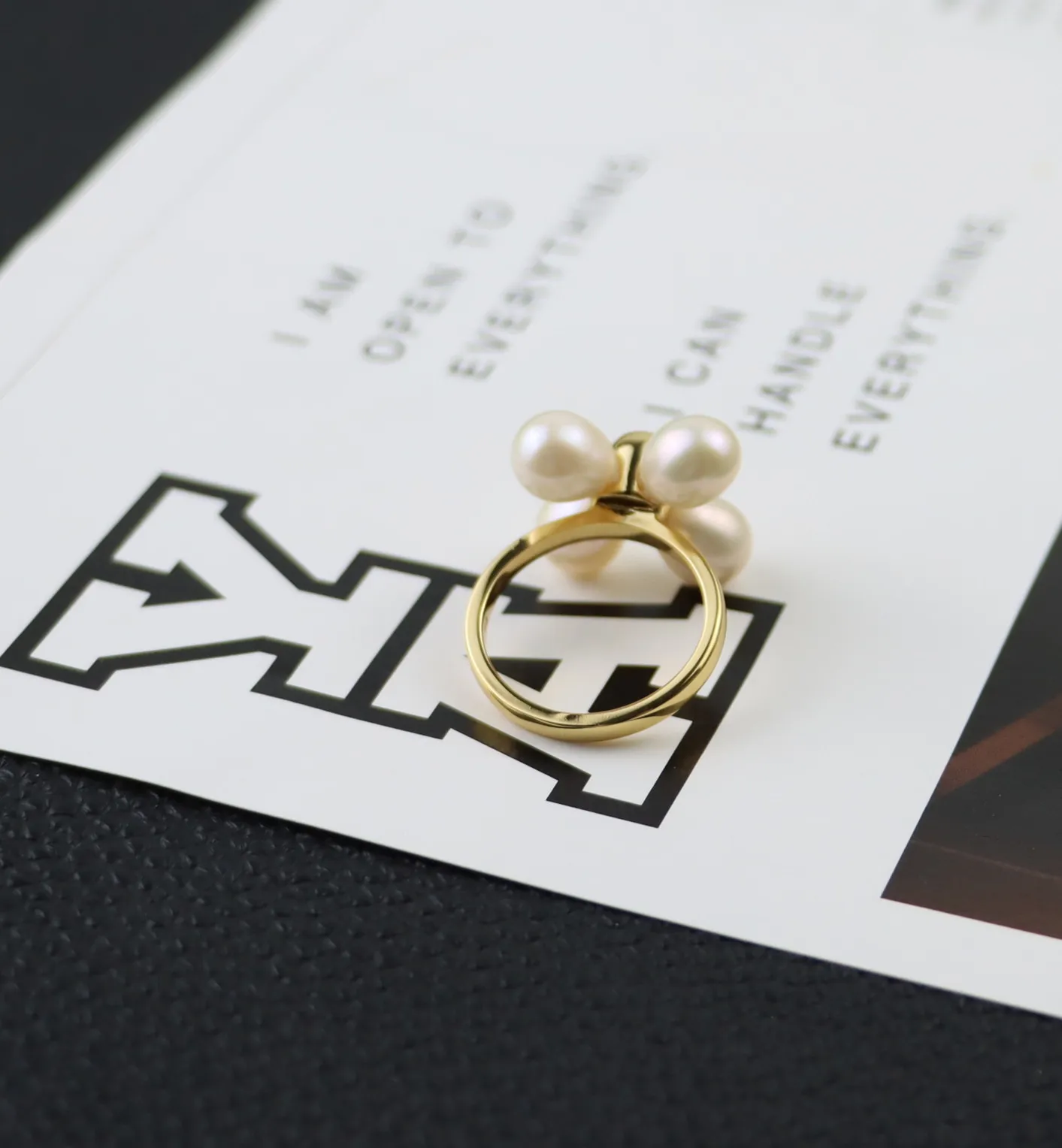 

Классическое металлическое инкрустированное кольцо с пресноводным жемчугом изящное Универсальное кольцо