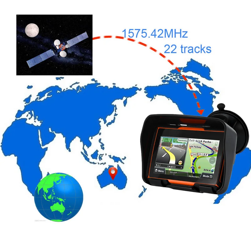 4 3-дюймовый сенсорный экран IP67 водонепроницаемый мотоциклетный автомобильный