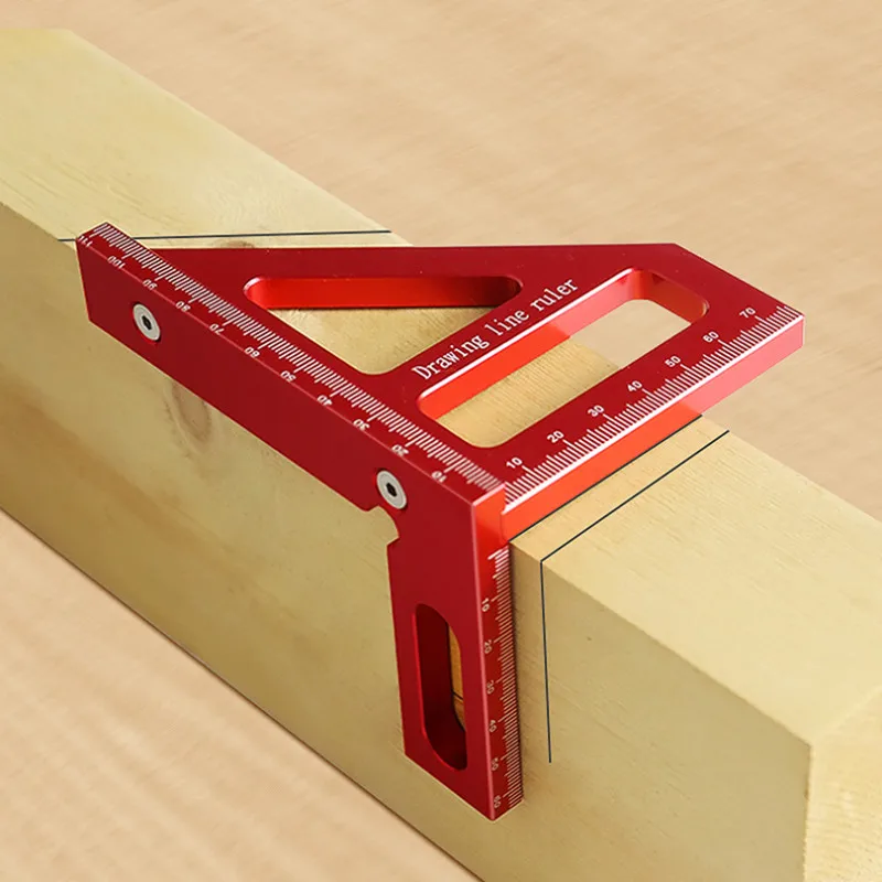 

Multi -woodworking Square Miter 45/90 Ruler Triangle Protractor Ruler Angle Measuring Square Carpenter Aluminum Layout Degree