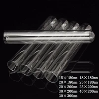 12pcslot transparent glass test tubes with round bottom for schoollaboratory glassware length 180200300mm