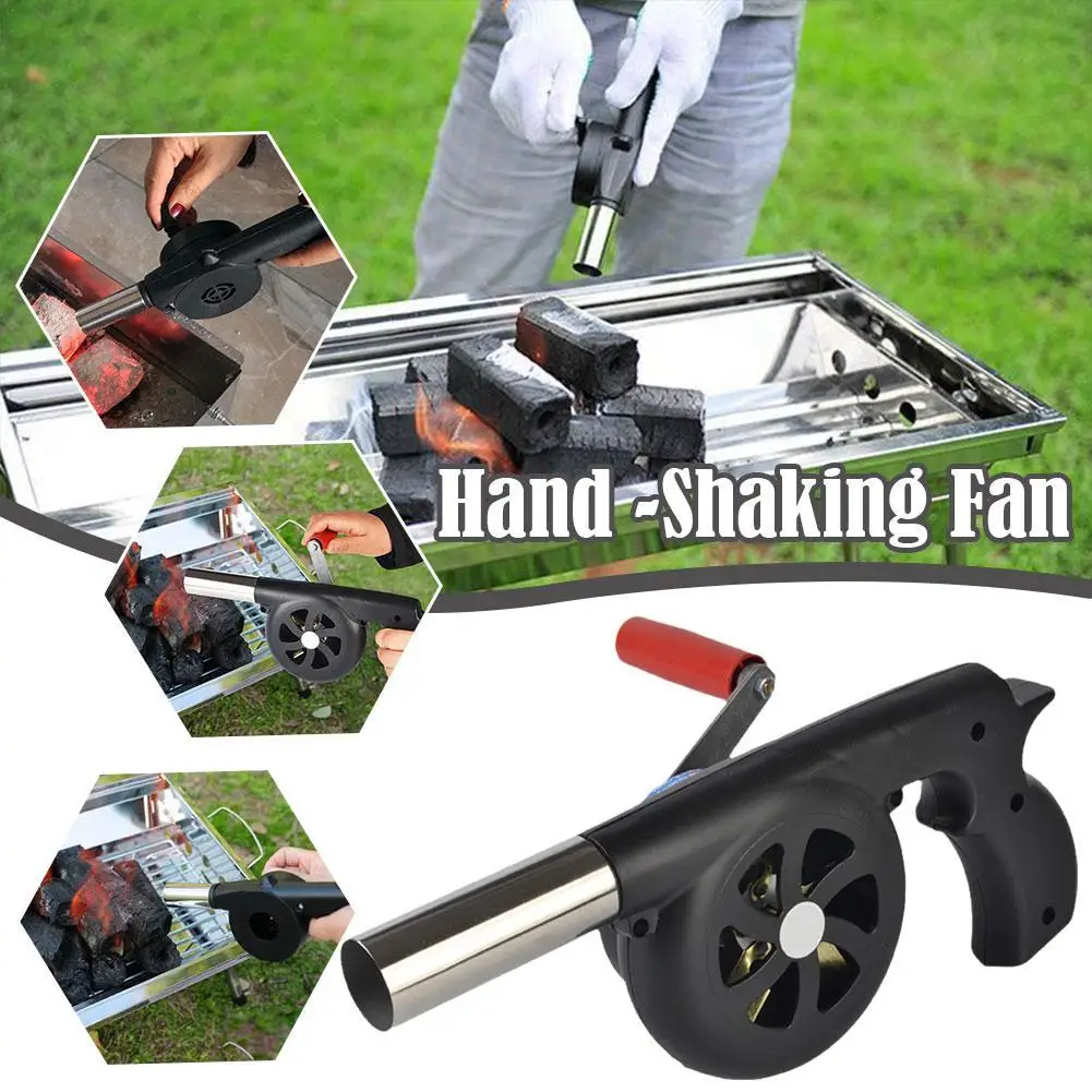 

Outdoor Cooking BBQ Fan Portable Hand Crank Fan Air Blower Grill Picnic Camping Stove Accessories Barbecue Fire Bellows Tools