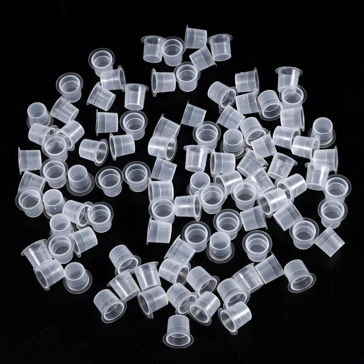 

100pcs Ink Caps Ink Cup Eyelash Makeup Pigment Ink Cups Container Supplies ( White )