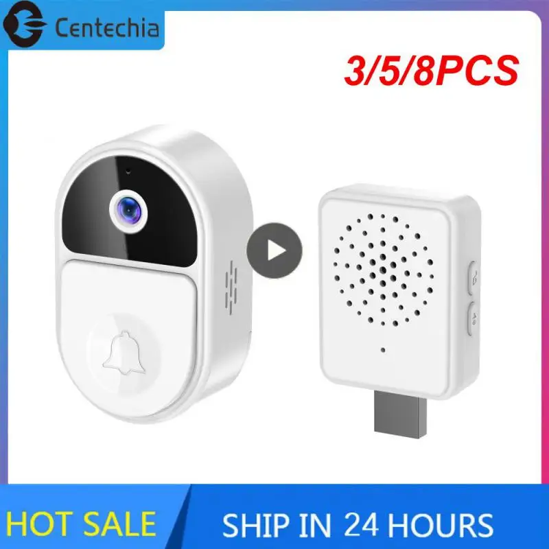 

3/5/8PCS Ir Night Smart Doorbell 1000mha Wireless Door Bell Real-time Video Call Video Doorbell Smart Home