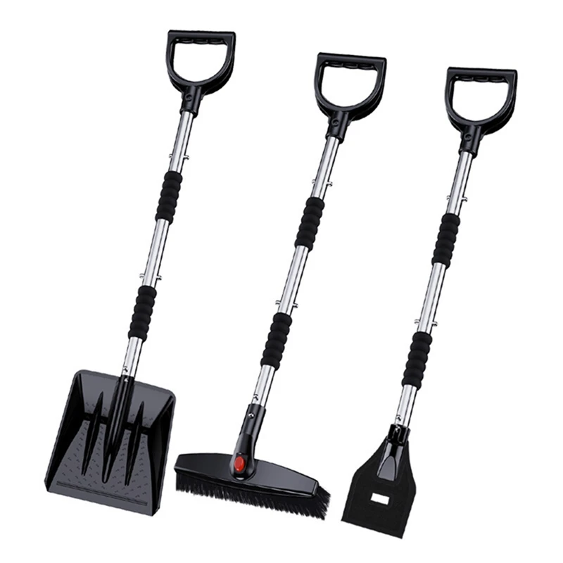 

3-In-1 Snow Shovel Collapsible Design Portable Emergency Snow Shovel Set For Car Truck Camping
