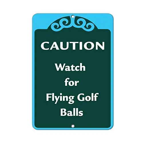 

Metal Tin Sign Man Cave Garage Decor 12 x 8 Inches Caution Watch for Flying Golf Balls Activity Sign Golf Sign Metal Signs Home