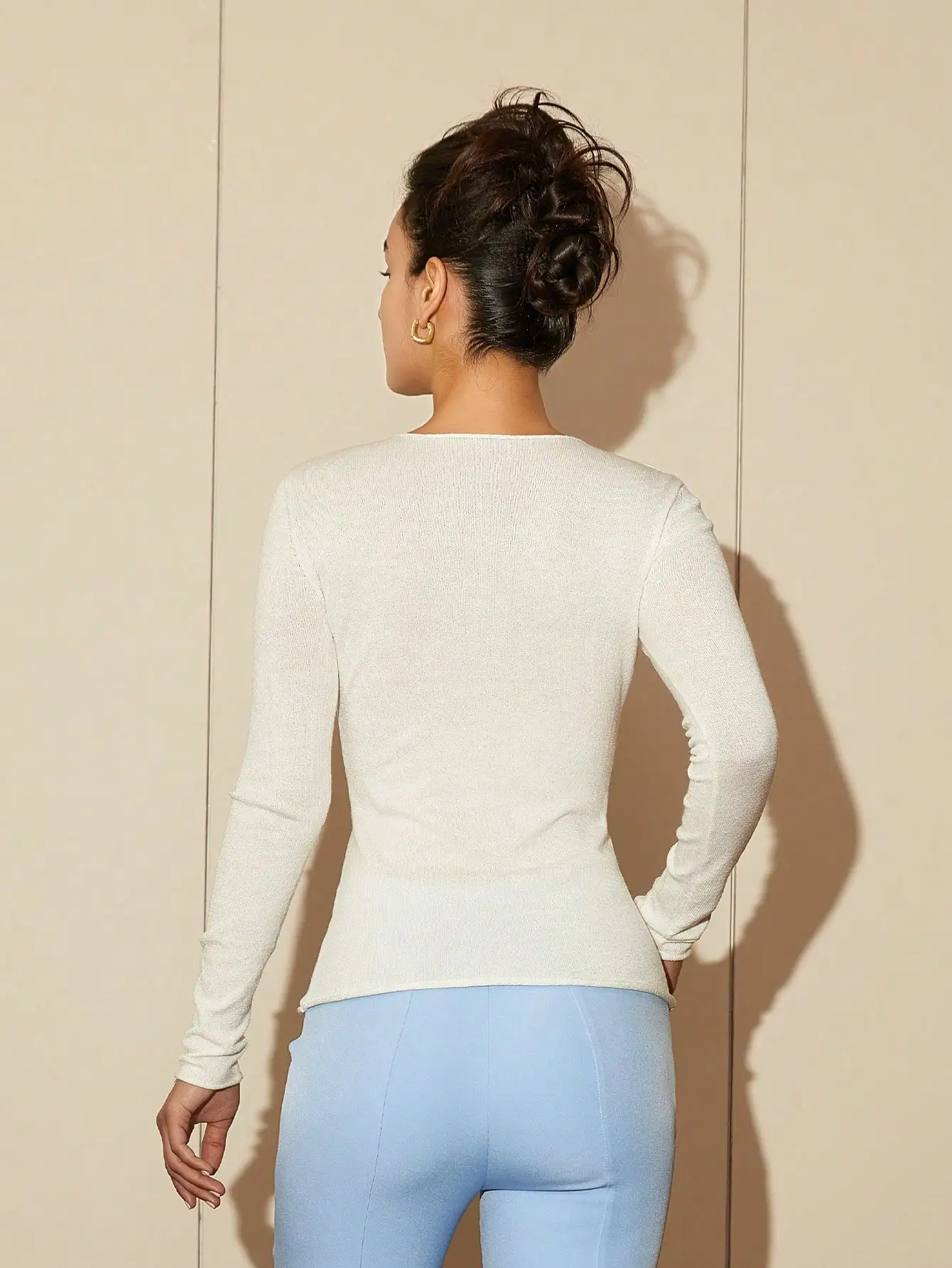 AEL Lady Slim Fit Базовая Рубашка Удобная Осенняя Повседневная Блузка С Длинным Рукавом