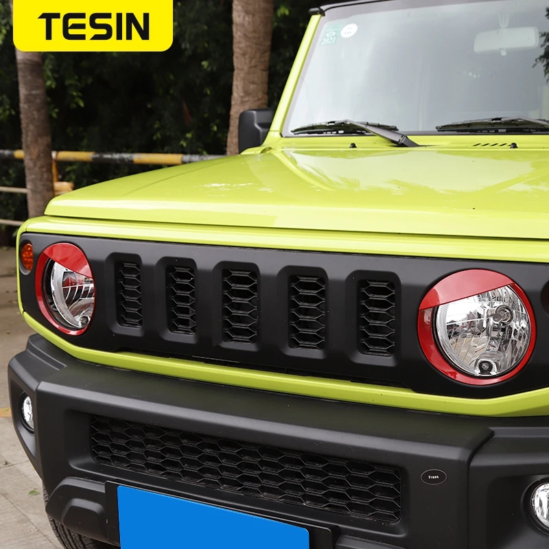 Наружная наклейка TESIN для Suzuki Jimny декоративная крышка передней фары автомобиля
