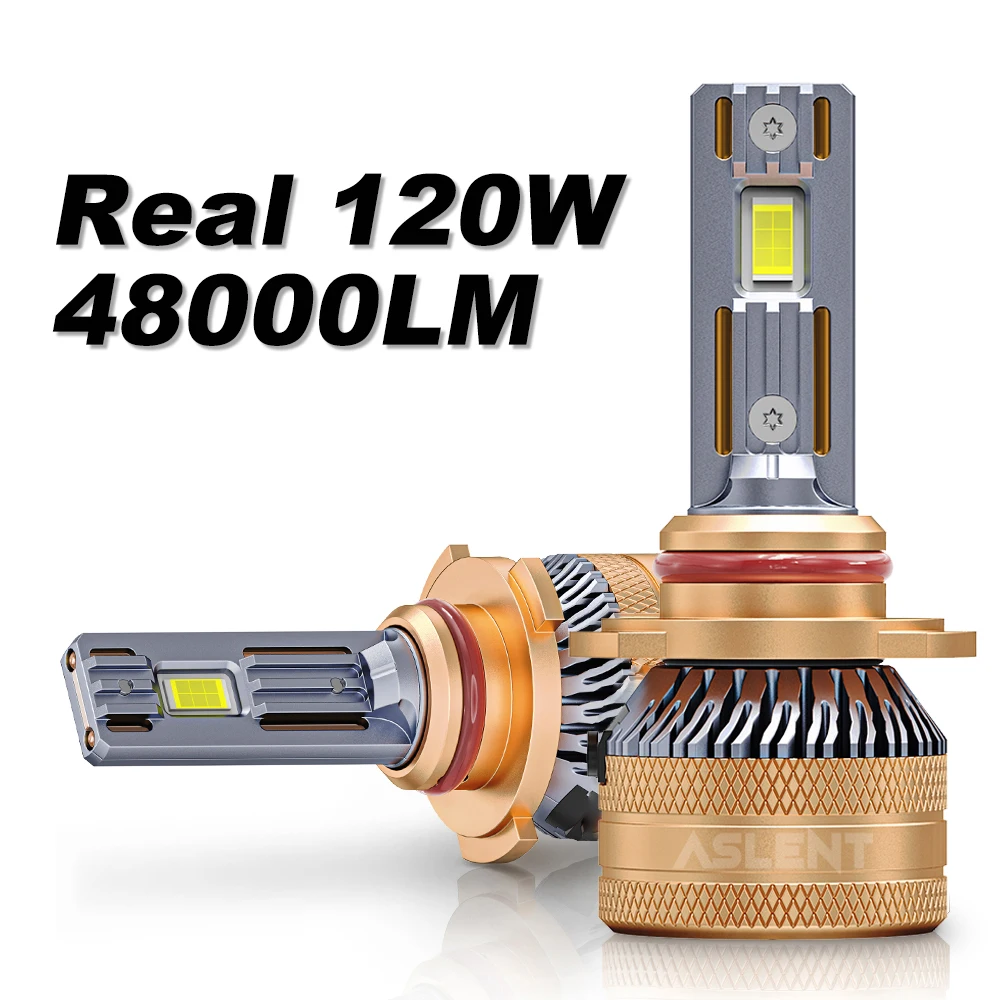 

Светодиодная лампа Asfour 2X HB3 9005 HB4 9006 6000K H7 H4 H11, светодиодные лампы с 2 медными трубками для автомобиля H1 12 В, светодиодная лампа для фар 48000LM 120W