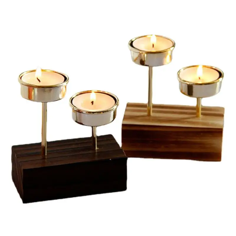Table Centerpieces For Dining Room Vintage Modern Decorative Wood Candle Holders For Votives And Tea Lights