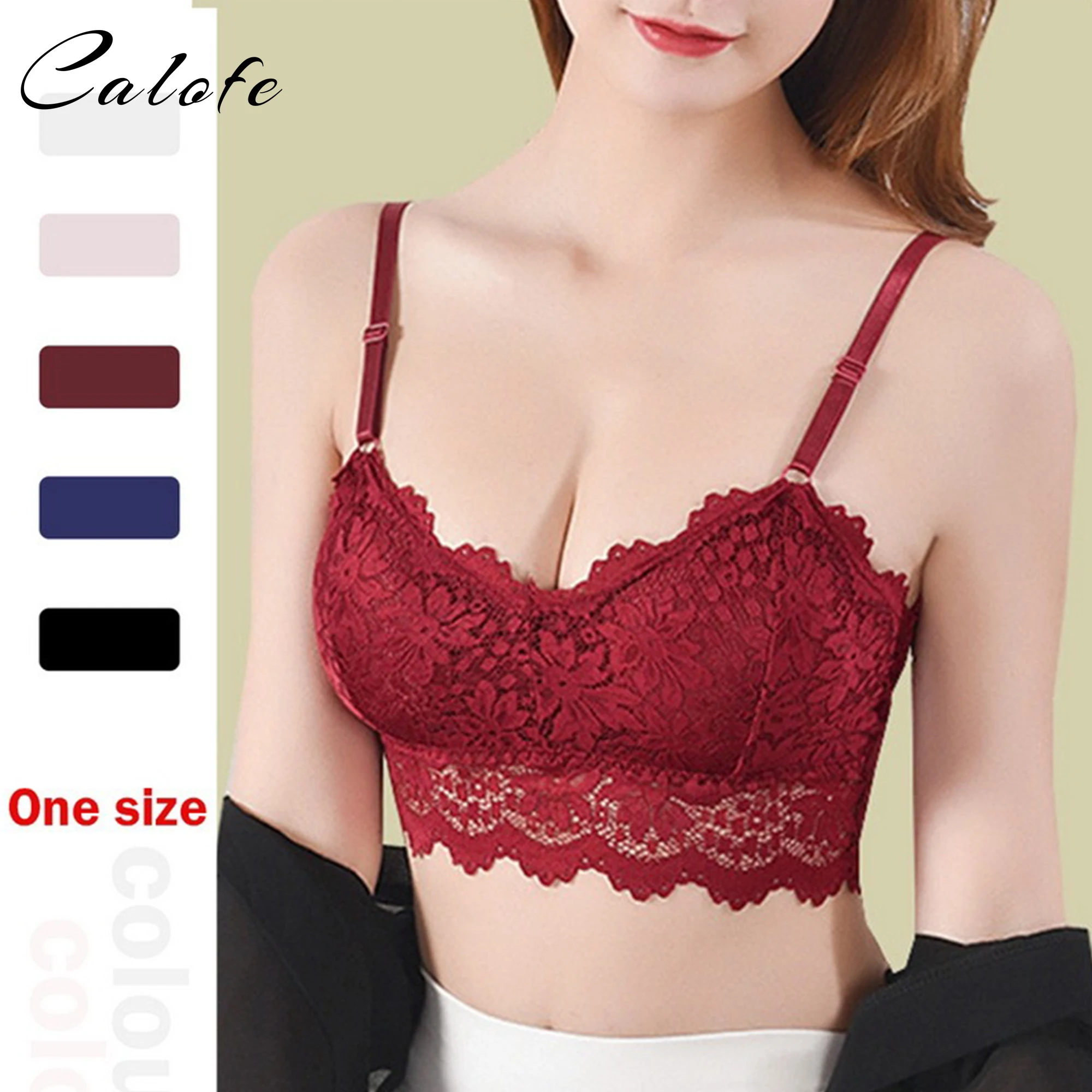 

New Women Lace Bras Top Comfortable Bralette Solid Color Sexy Underwear Vest Female Hollow Out Wireless Lingerie Seamless Bra