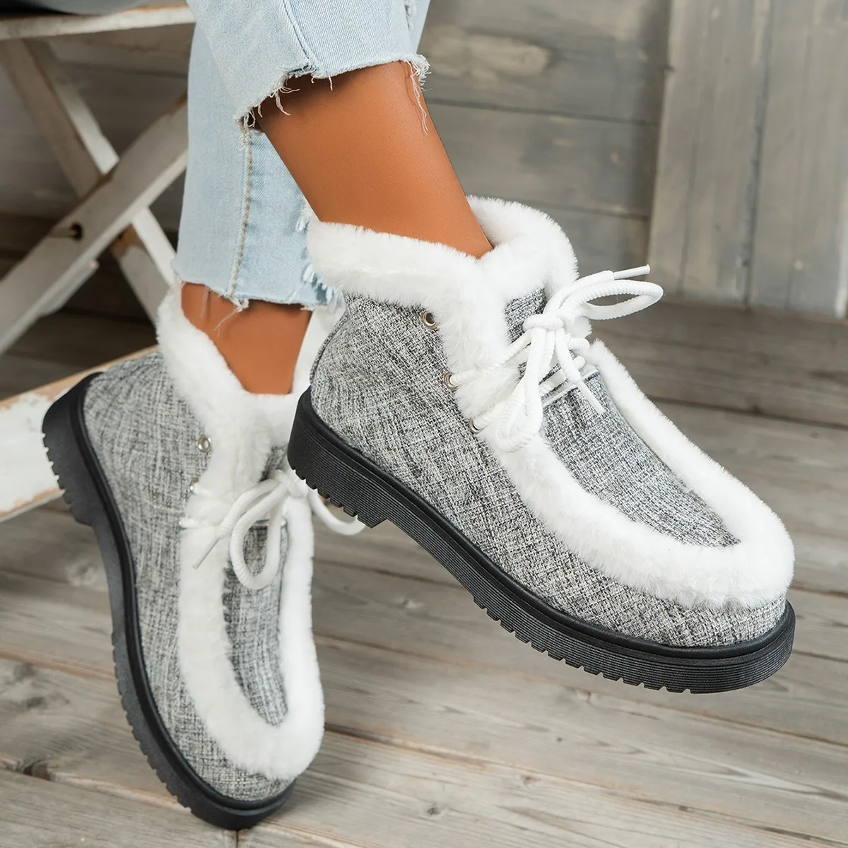 Зимние ботинки женская зимняя обувь из плюша и хлопка новые Нескользящие