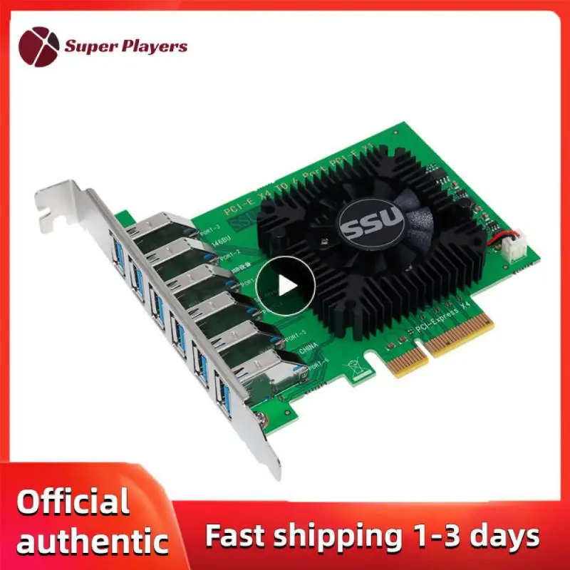 

Pc Gamer Accessories X4 20gbps Riser Card Adapter Pci-e Slot 4x To 16x Usb3.0 Pcie 1 To 6 Pci Express Multiplier Rear Interface