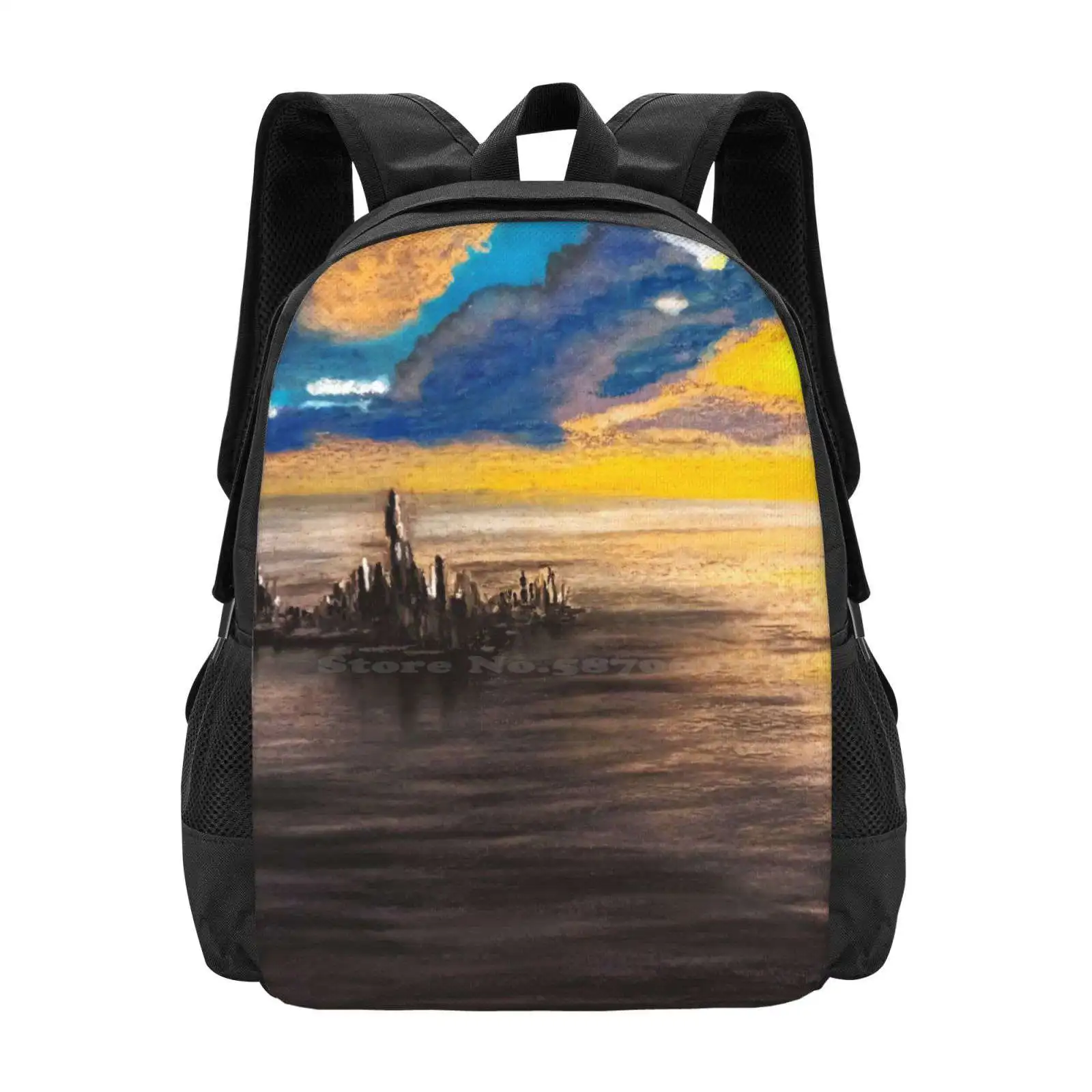 Atlantis , After The Backpack For Student School Laptop Travel Bag Salchat Seascape Fan Art Stargate Atlantis