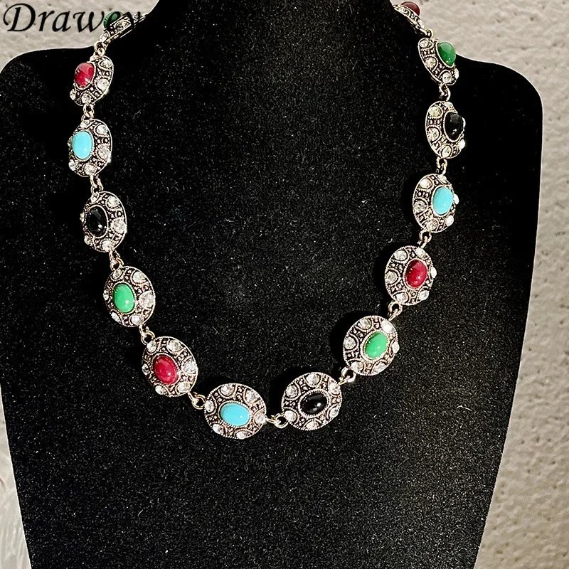 Красочное массивное ожерелье Draweye для женщин Элегантные ожерелья в