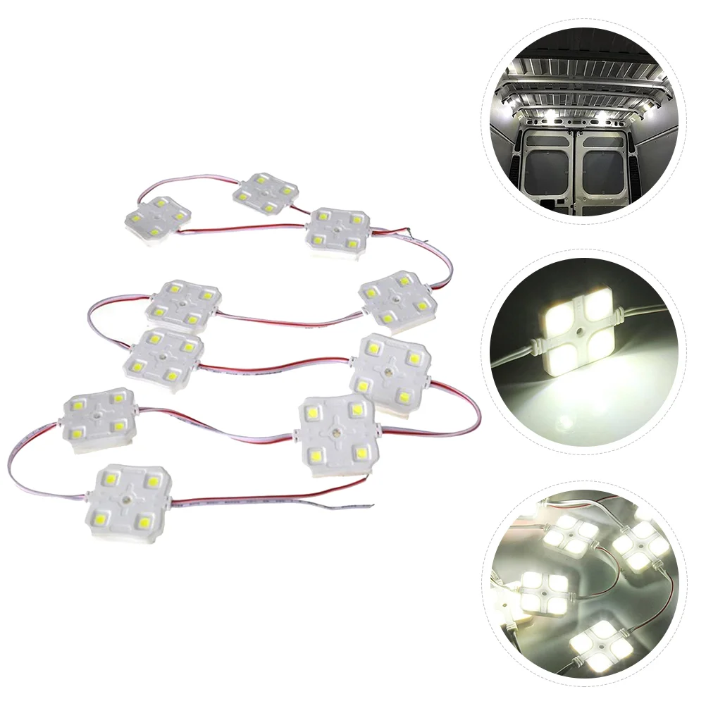 

10 Pcs LED Module Lamp Modules Reading Lights Dome Car RV Trailer Ceiling Cabinet Adhesive Bulbs Chip Interior