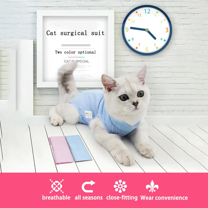 

Cat Surgery Recovery Vest Onesie Shirt After Surgery Puppy Dog Cat Clothes Abdominal Wounds Bandages Alternative Prevent Licking