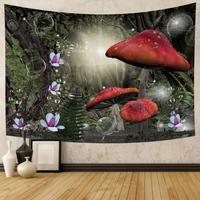 fairytale dreamy mushroom tapestry psychedelic carpet bohemian home decor witchcraft hippie room decor wall hanging tapestries