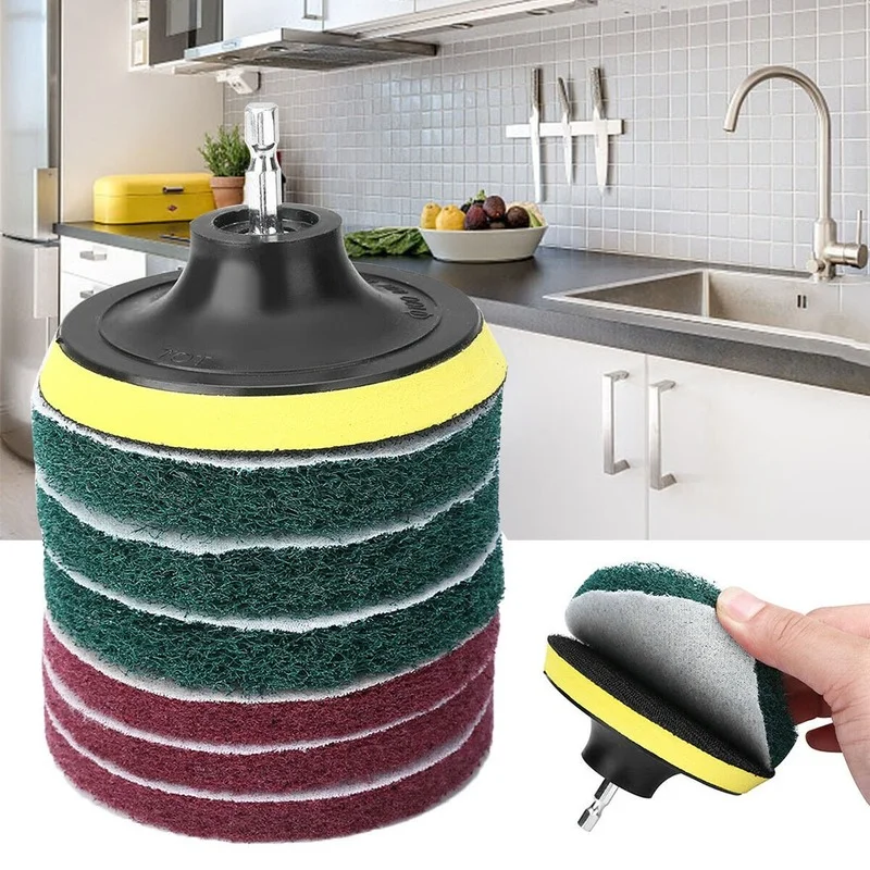 8Pcs Electric Drill Brush Scrub Pads Grout Power Drills Scrubber Cleaning Brush Tub Cleaner Tools Kit Dusty Brush Hand Tools