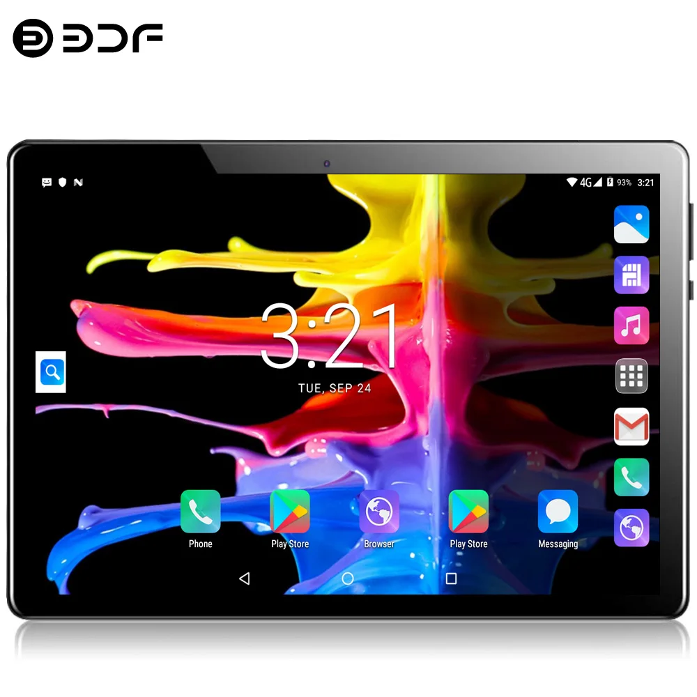 BDF-Tableta M107 de 10,1 pulgadas, dispositivo con Android 10, Octa Core, Google Play, 4G, LTE, llamadas telefónicas, GPS, Bluetooth, WiFi, 4GB + 64GB de ROM