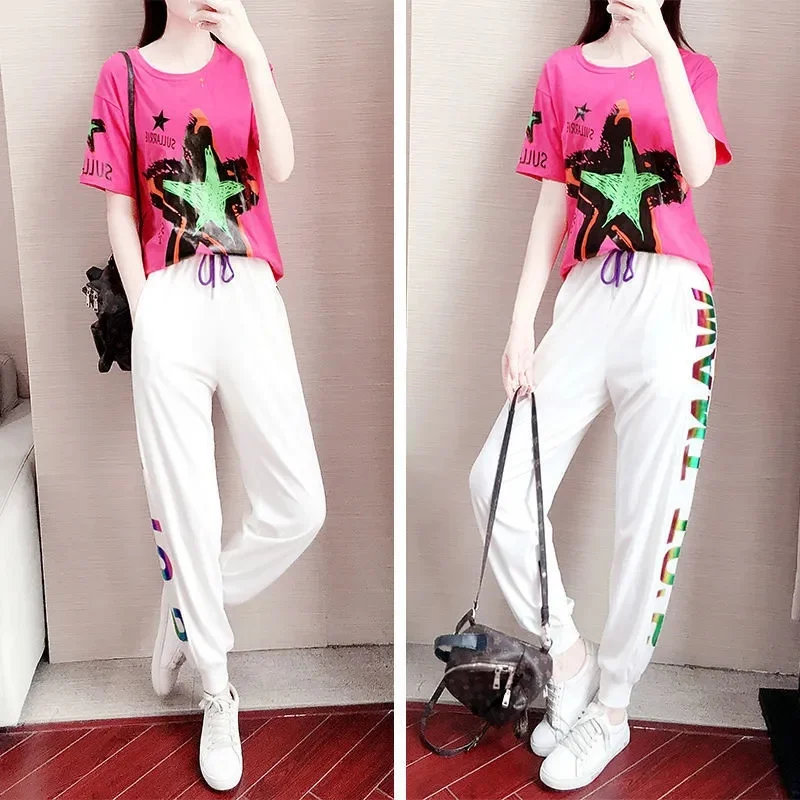 Женский костюм свободного покроя модный из двух предметов в Корейском стиле