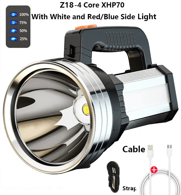 

500000 LM 1500M Lonag Range 100 Вт Самый мощный светодиодный фонарик Портативные прожекторы USB Recharge Прожектор Открытый тактический фонарь