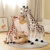 new 1pc huggable cartoon giraffes plush toy imitation deer dolls stuffed soft simulation kawaii children room decoration gifts