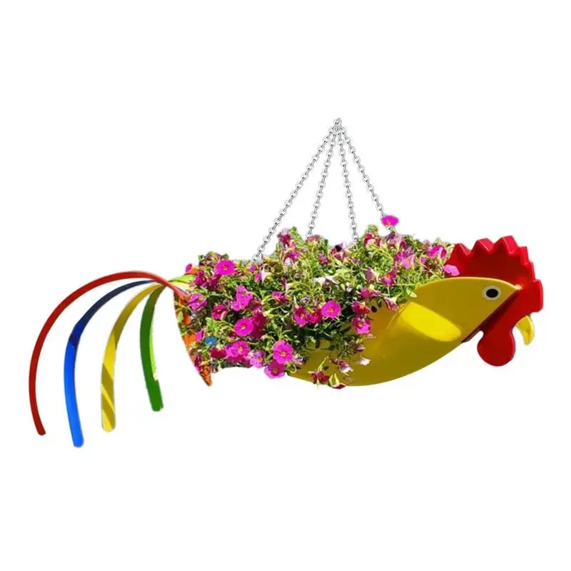 

Flying Flower Pot Bright Colorful Hang Planter Parrot Or Rooster Hang Planter Garden Decor Outdoor Plant Pot For Patio Flowerpot