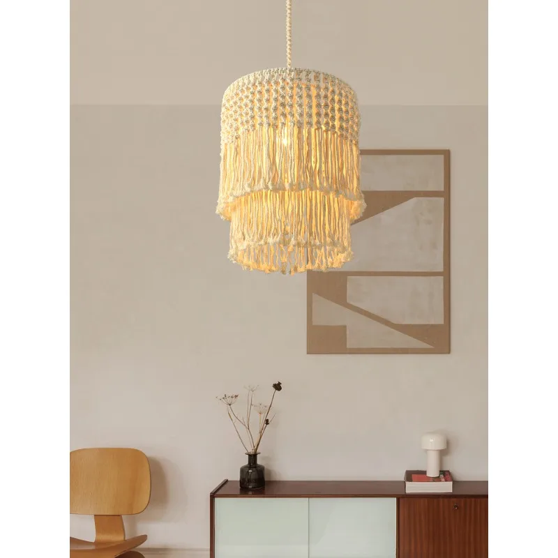 

Led Art Chandelier Pendant Lamp Light Room Decor New Hand Woven Bohemia Style Bohemian Model Handmade Woven Rope
