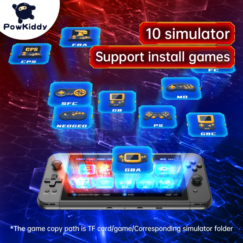 Новая портативная игровая консоль POWKIDDY X70 7 дюймов HD экран Ретро дешевые подарки